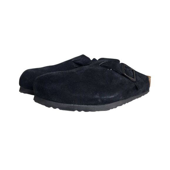Birkenstock Boston Soft Footbed Clogs in Black Suede Men's Size 44 EU 11-11.5 US - Picture 5 of 11
